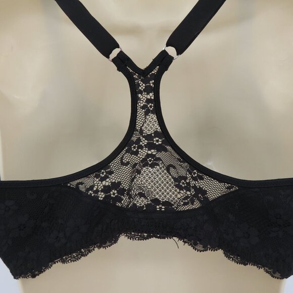 Maidenform 38D Bra 07112 One Fab Fit Everyday Full Coverage Racerback Black Lace - Picture 6 of 11